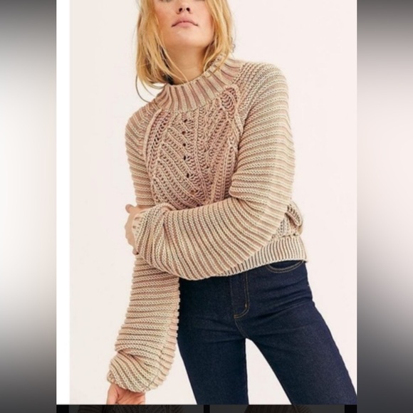 Free People Chunky Mock-Neck Sweater - Picture 1 of 2